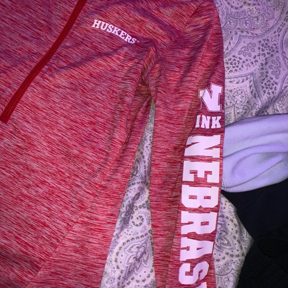 pink quarter zip
